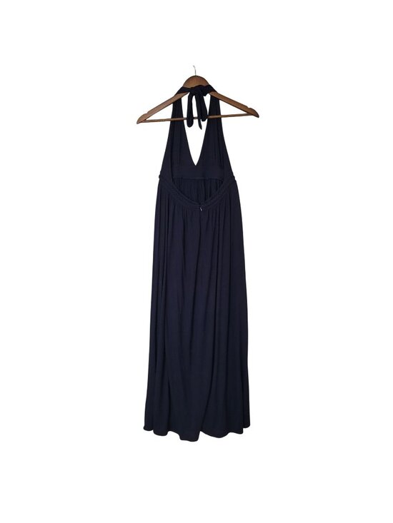 J. Crew Dresses & Skirts - J. Crew Halter Maxi Dress With Braided Waist Tie Womens Size 8 Navy Party